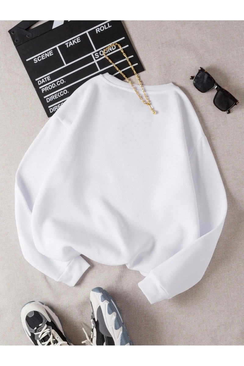 Coke serisi Letter Graphic Thermal Lined Sweatshirt
