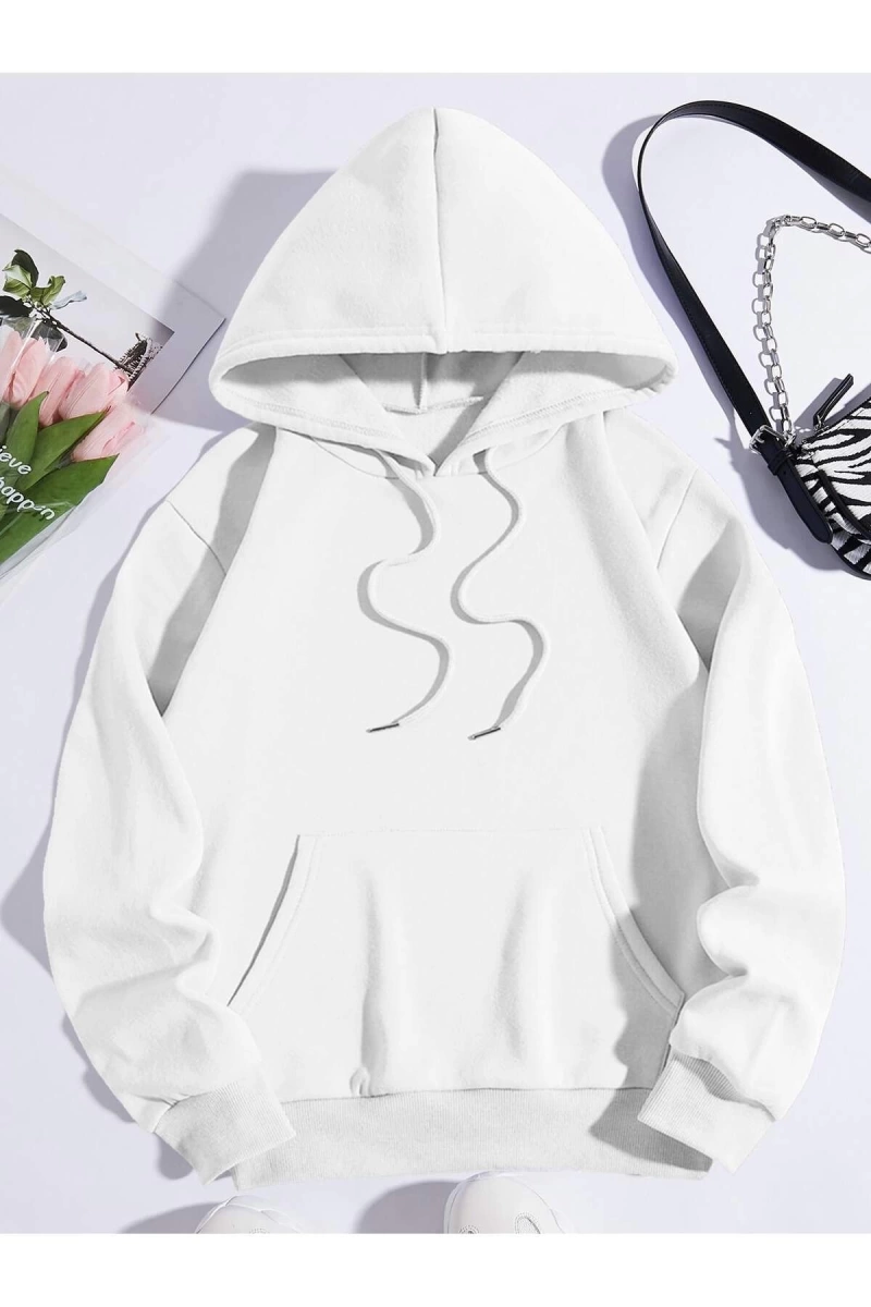 Coke serisi Sculpture & Letter Graphic Kangaroo Pocket Drawstring Thermal Hoodie