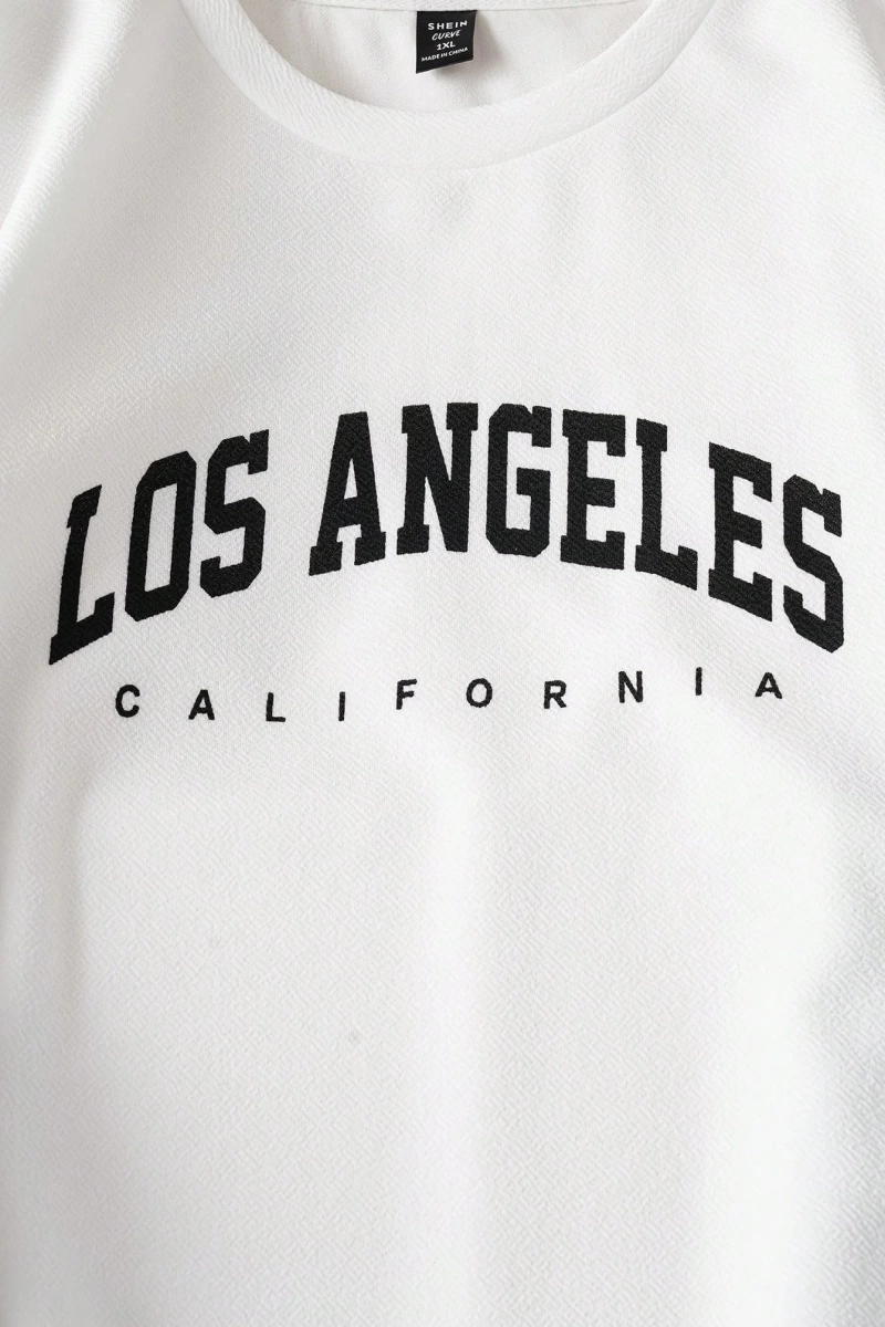 Comfortcana 2li Büyük Beden Kadın Harf Baskılı Sweatshirt ve Eşofman Altı Takımı