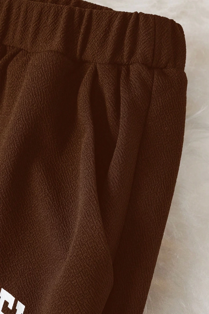 Comfortcana 2li Büyük Beden Kadın Harf Baskılı Sweatshirt ve Eşofman Altı Takımı