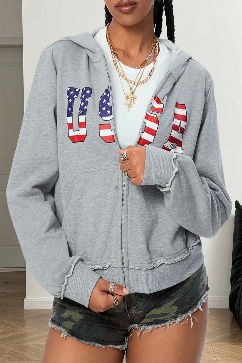 Comfortcana Kadın Kapşonlu Sweatshirt Leopar Yıldız Yamaları ve Bağcıklı Model 5204