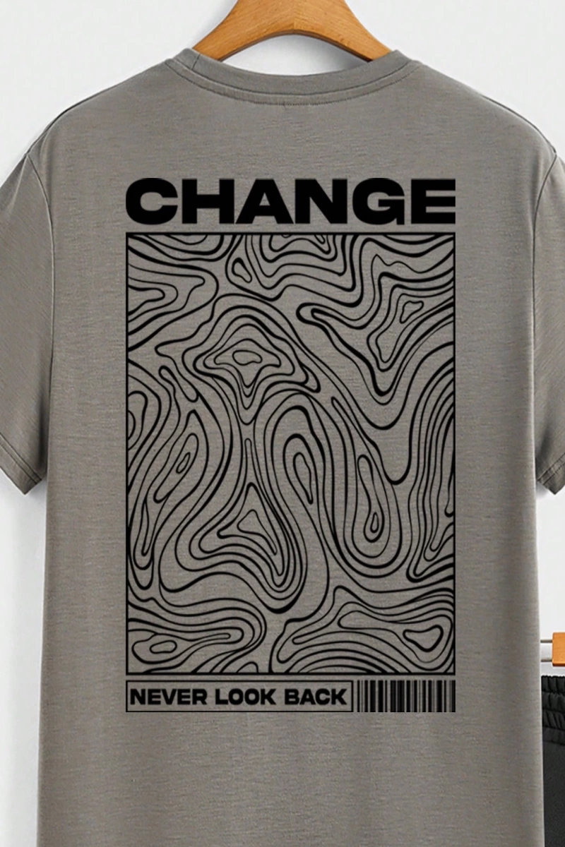 Contour Line Casual Baskılı Erkek Standart Beden Tişört Takımı