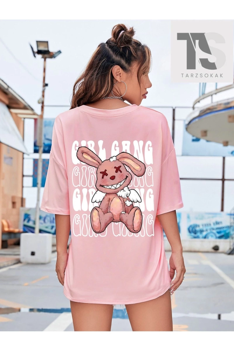 Coolane İskelet ve Slogan Grafikli Düşük Omuzlu Tişört