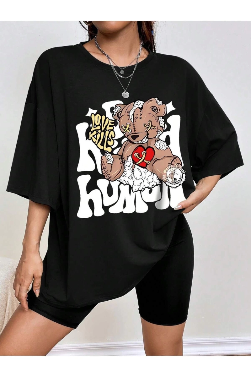 Coolane Kelebek Desenli Baskılı T-shirt
