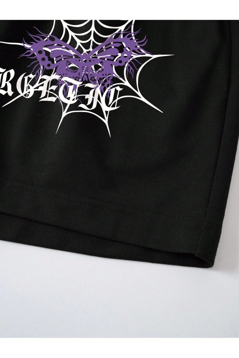 Coolane Letter Graphic Drawstring Waist Şort