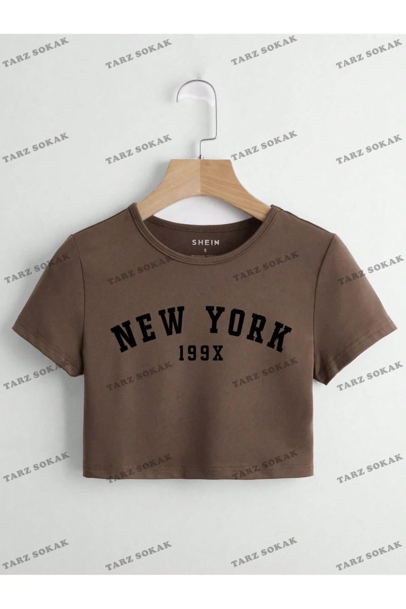 Crop CKOD-232913 Katı Mektup Baskılı Kısa