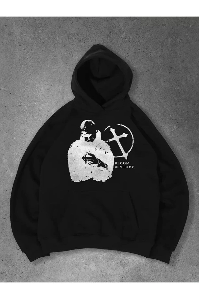 Cupla Unisex Bloom Silüet Sweatshirt Siyah