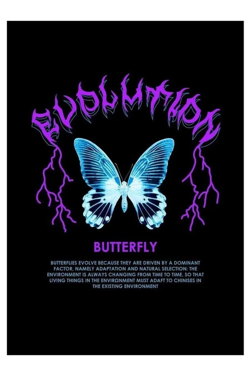 Cupla Unisex Butterfly Sweatshirt Siyah