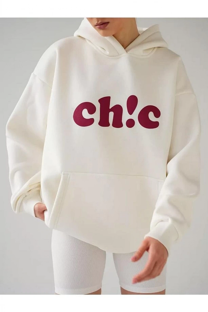 Cupla Unisex Ch!c Sweatshirt Beyaz