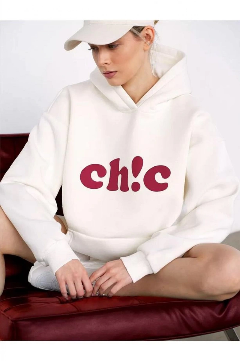 Cupla Unisex Ch!c Sweatshirt Beyaz