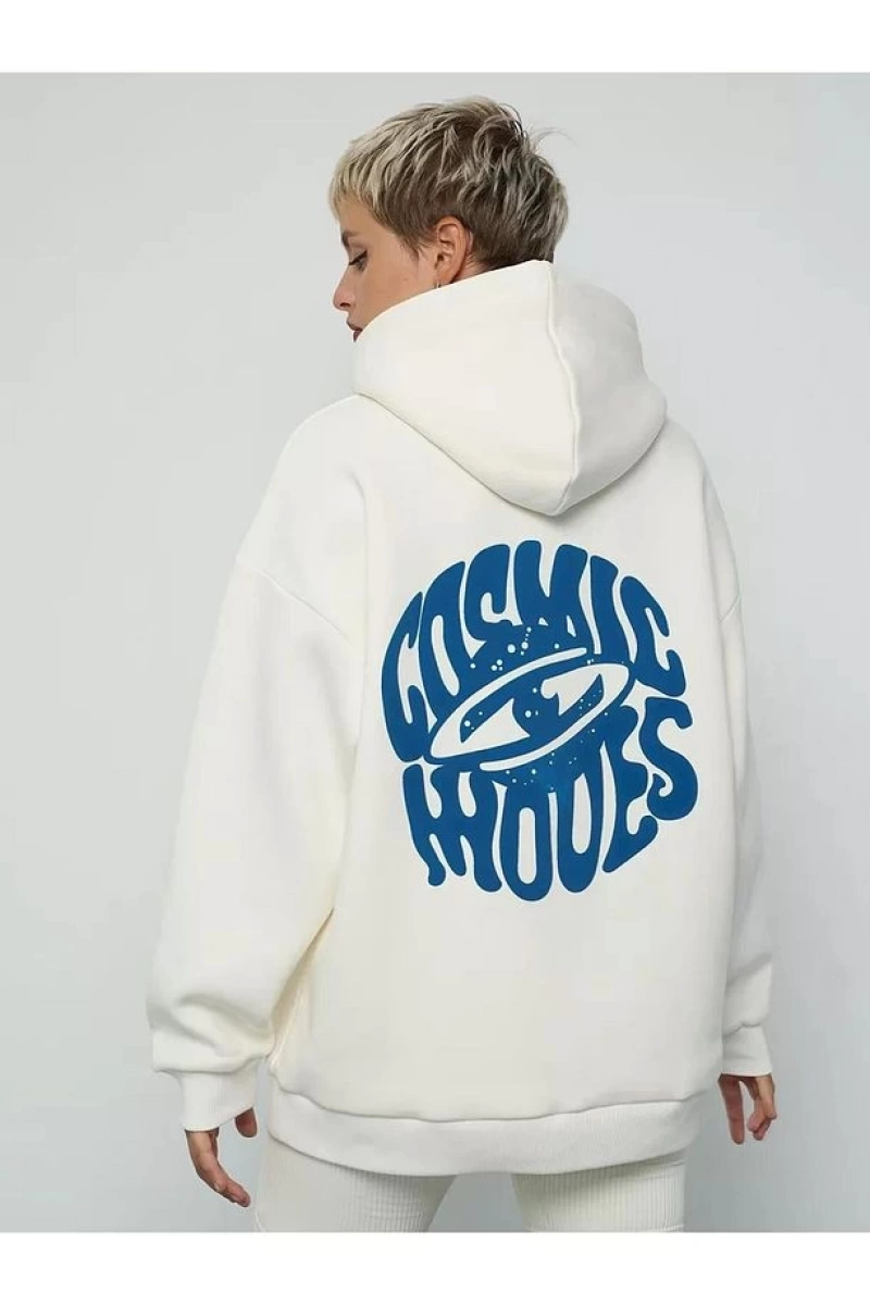 Cupla Unisex Cosmic Moves Sweatshirt Beyaz
