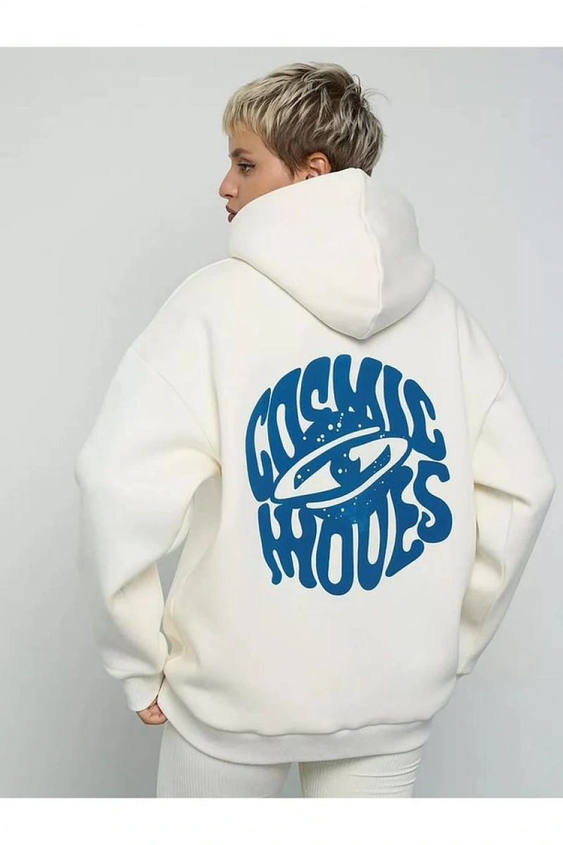 Cupla Unisex Cosmic Moves Sweatshirt Beyaz