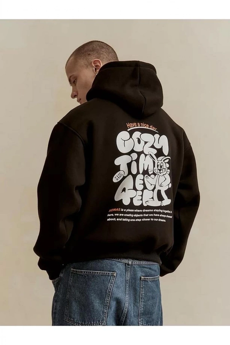 Cupla Unisex Cozy Time Sweatshirt Siyah