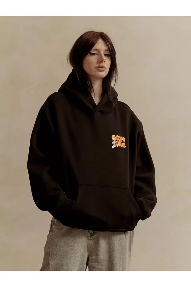 Cupla Unisex Cozy Time Sweatshirt Siyah