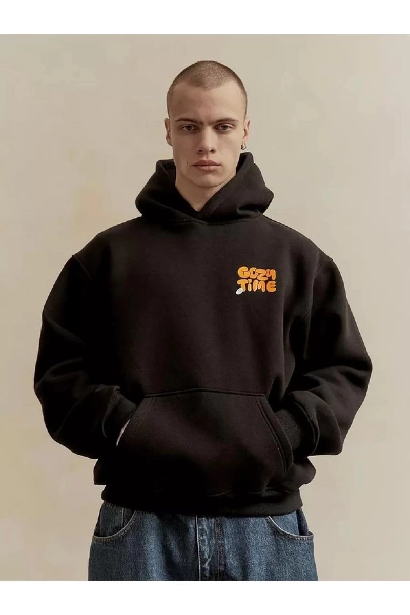 Cupla Unisex Cozy Time Sweatshirt Siyah