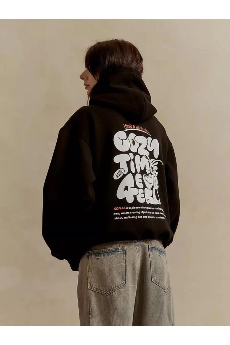 Cupla Unisex Cozy Time Sweatshirt Siyah