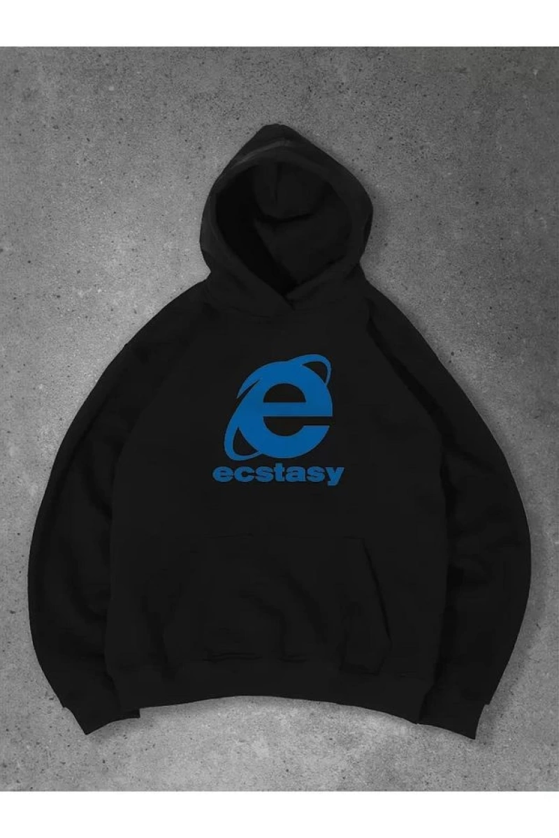 Cupla Unisex Ecstasy Explorer Sweatshirt Siyah