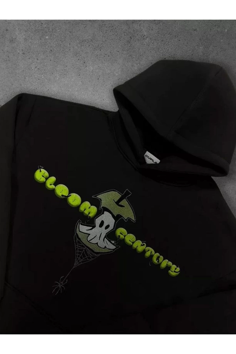 Cupla Unisex Ghost Apple Sweatshirt Siyah
