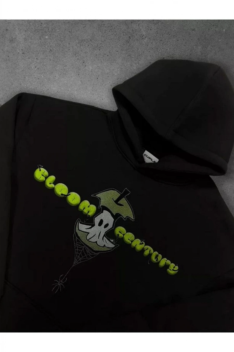 Cupla Unisex Ghost Apple Sweatshirt Siyah