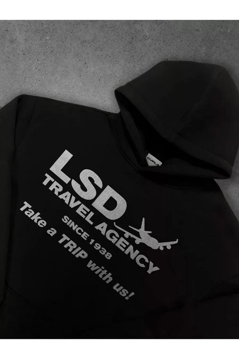 Cupla Unisex LSD Travel Agency Sweatshirt Siyah