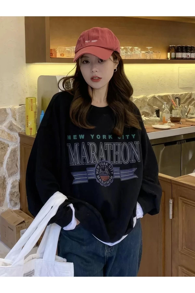 Cupla Unisex Marathon Bisiklet Yaka Sweatshirt