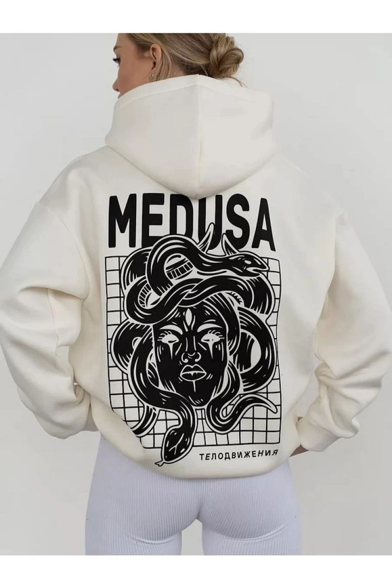 Cupla Unisex Medusa Sweatshirt Beyaz