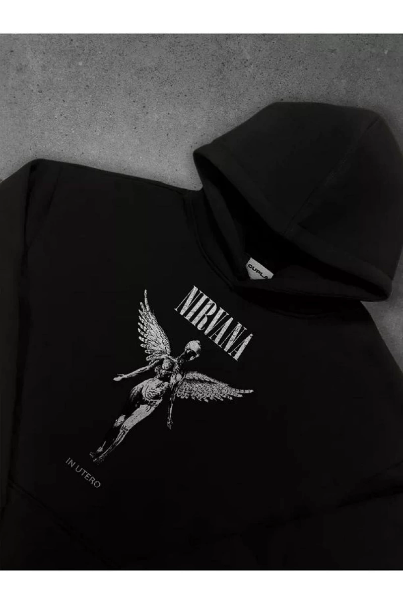 Cupla Unisex Nirvana in Utero Sweatshirt Siyah