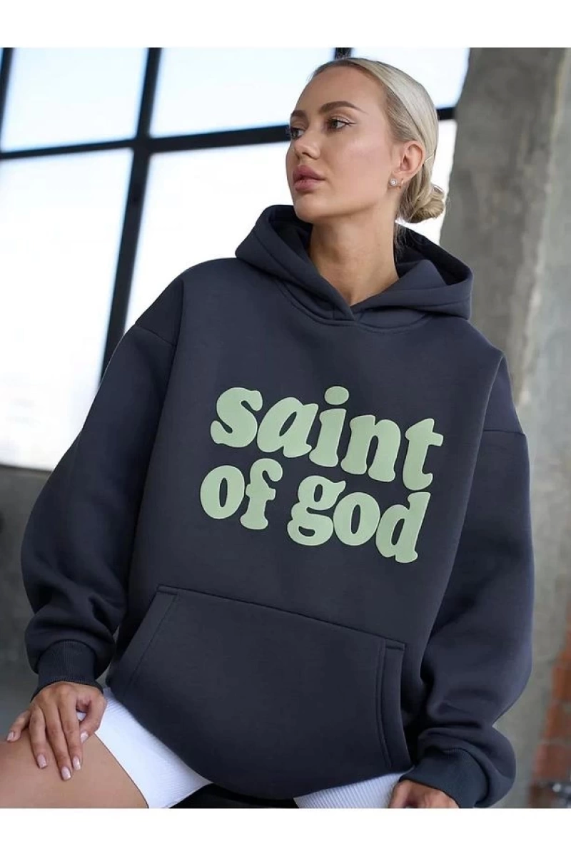 Cupla Unisex Saint of God Sweatshirt Gri