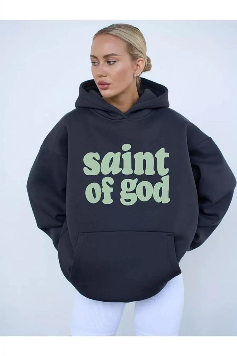 Cupla Unisex Saint of God Sweatshirt Gri
