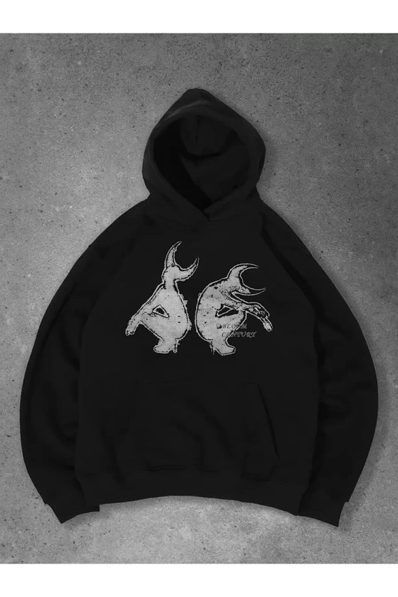 Cupla Unisex Satans Sweatshirt Siyah
