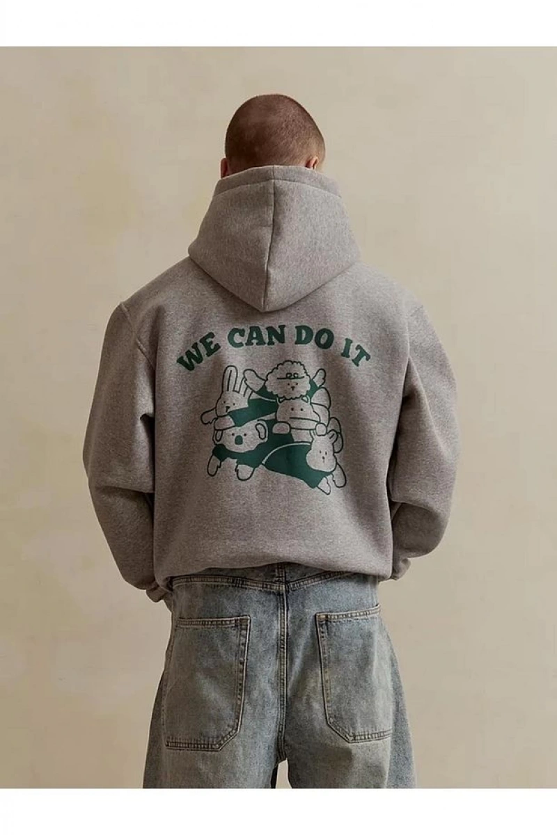 Cupla Unisex We Can Do It Sweatshirt Gri