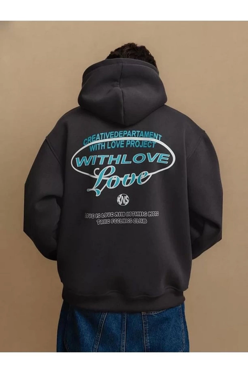 Cupla Unisex with Love Sweatshirt Gri