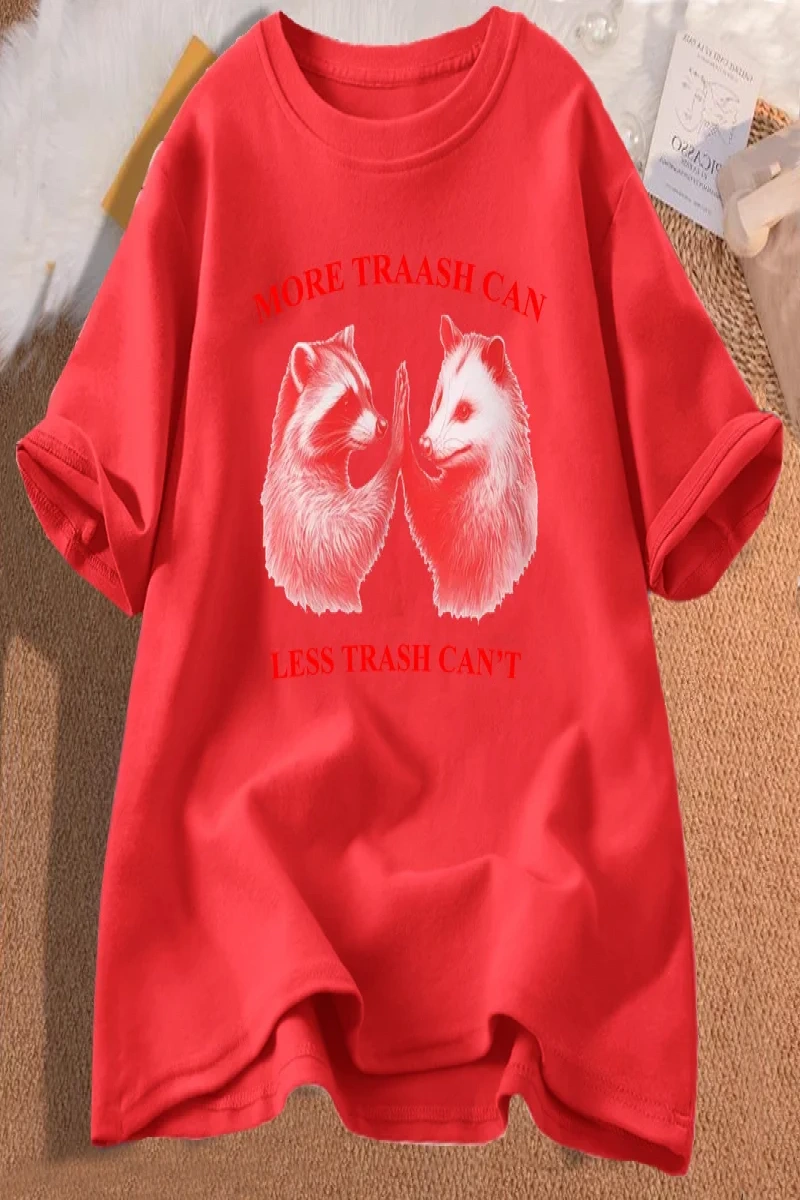 Daha fazla çöp tenekesi daha az çöp tenekesi t T-shirt pamuk boy erkek giyim grafik Tees Unis 3002