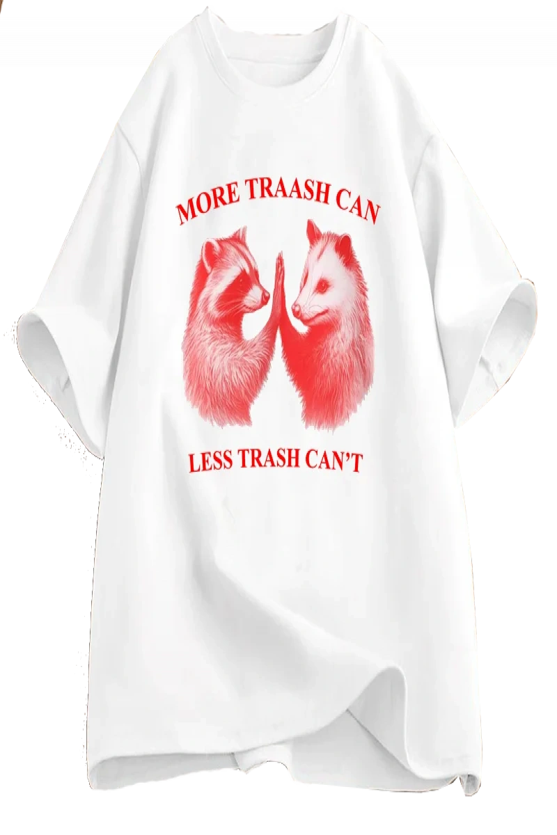 Daha fazla çöp tenekesi daha az çöp tenekesi t T-shirt pamuk boy erkek giyim grafik Tees Unis 3002