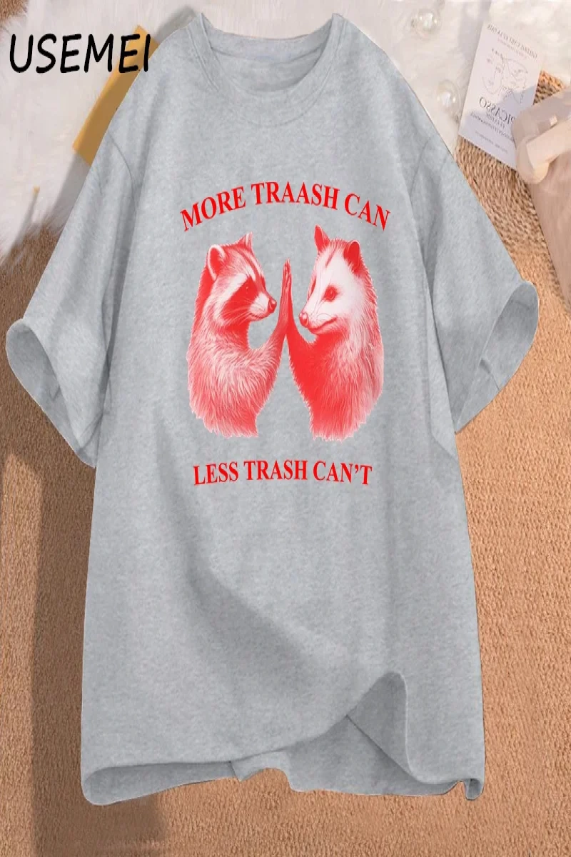 Daha fazla çöp tenekesi daha az çöp tenekesi t T-shirt pamuk boy erkek giyim grafik Tees Unis 3002
