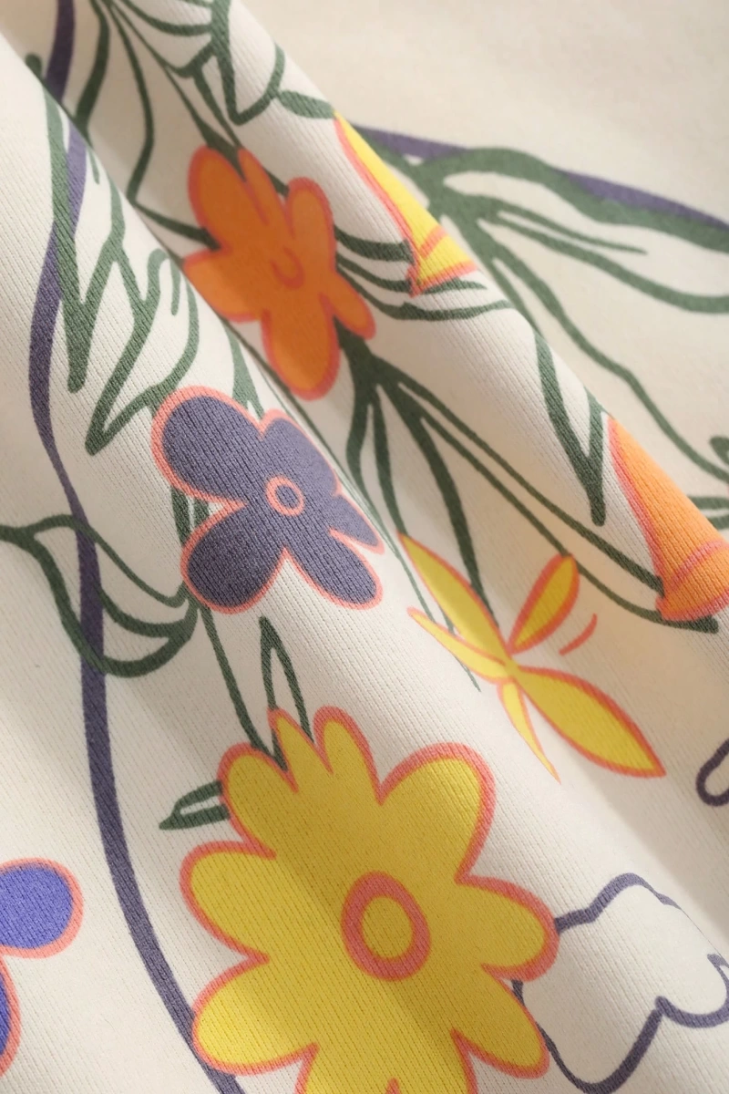 DAZY Floral & Slogan Grafikli Omuzdan Askılı Tişört MUTLU BİR İSTİRİDYE GİBİ ANILAR YARATIN