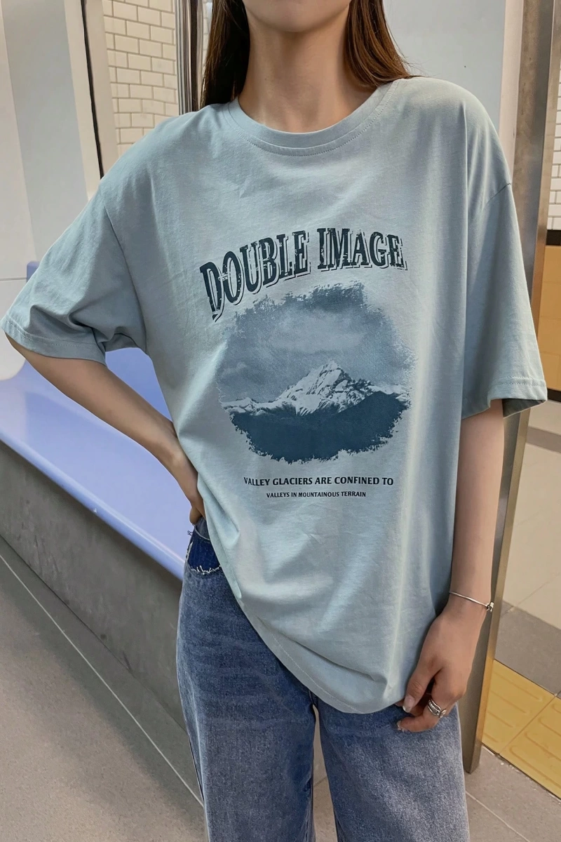 DAZY Harfli Grafik Büyük Boy Tişört