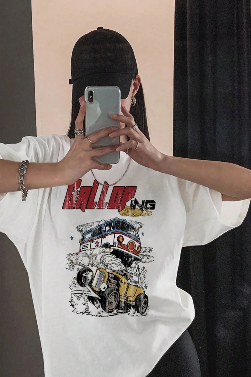 DAZY Harfli Grafik Büyük Boy Tişört