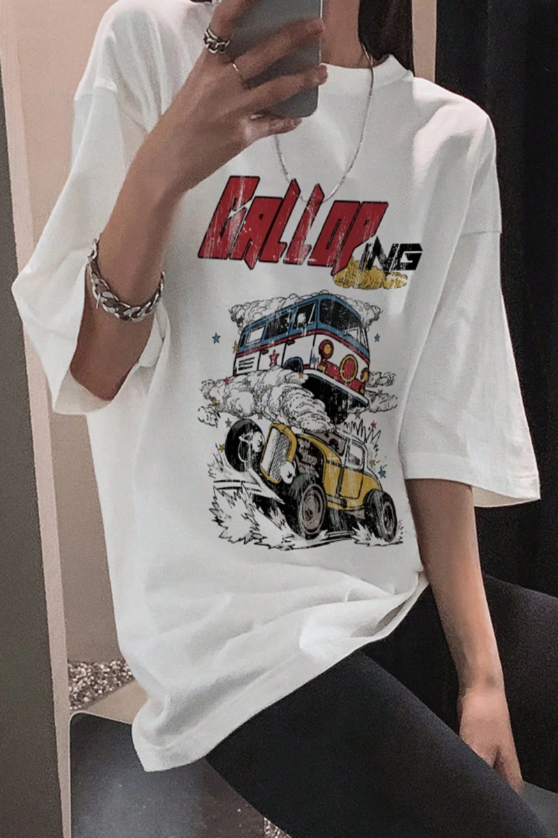 DAZY Harfli Grafik Büyük Boy Tişört