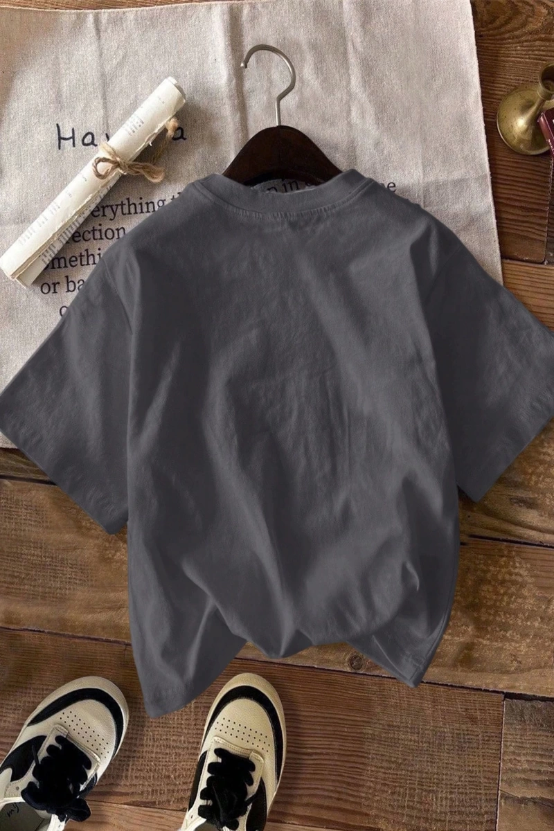 DAZY Harfli Grafik Kontrast Raglan Kollu Tişört