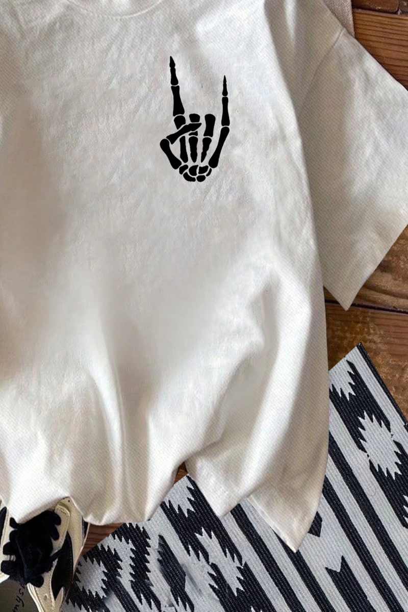 DAZY Harfli Grafik Kontrast Raglan Kollu Tişört