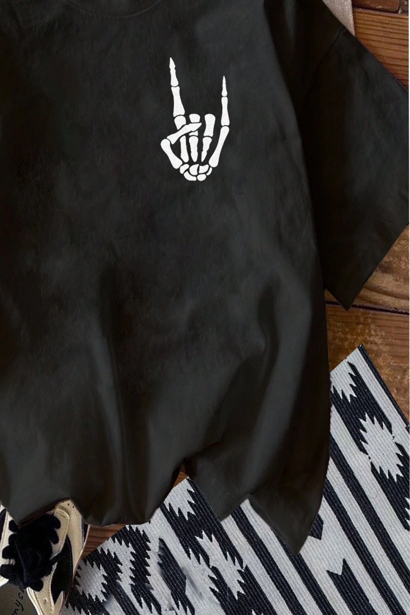 DAZY Harfli Grafik Kontrast Raglan Kollu Tişört