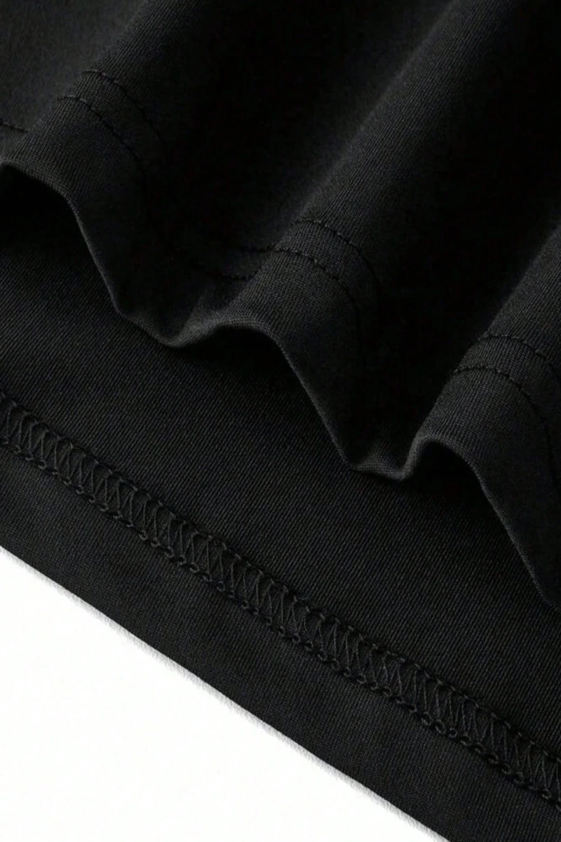 DAZY Kadın Yuvarlak Yaka İşlemeli Kontrast Renkli Kalp Minimalist Desenli Tişört