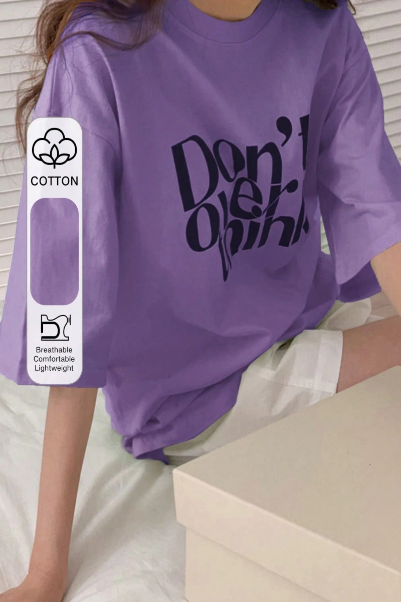 DAZY Slogan Grafik Düşük Omuz Tişört