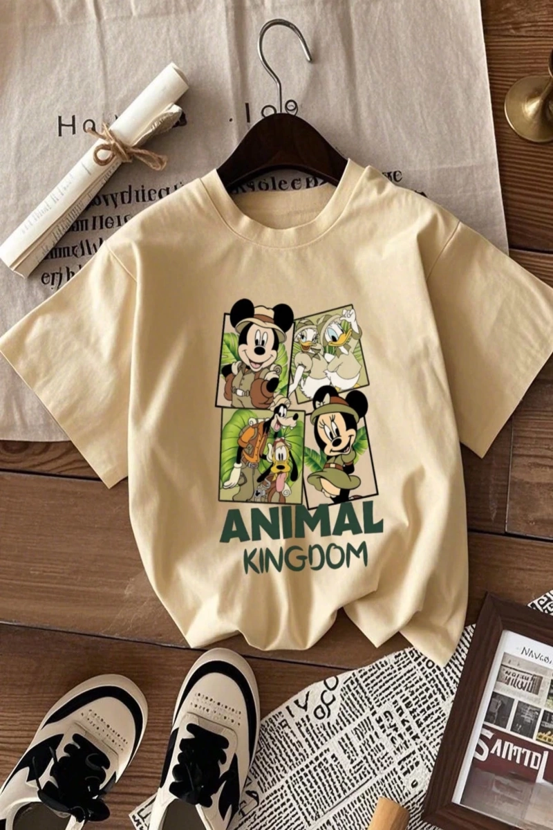 DAZY TOM AND JERRY X DAZY Bol Kesim Karikatür Baskılı Yuvarlak Yaka Kısa Kollu Kadın Tişörtü