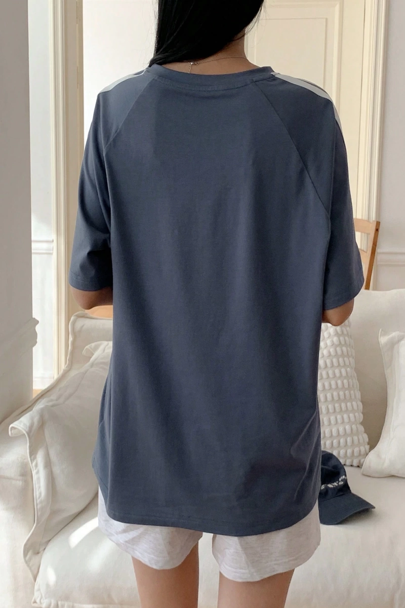 DAZY Yeni Bol Günlük Kelebek Baskılı Kadın Tişörtü, Yaz