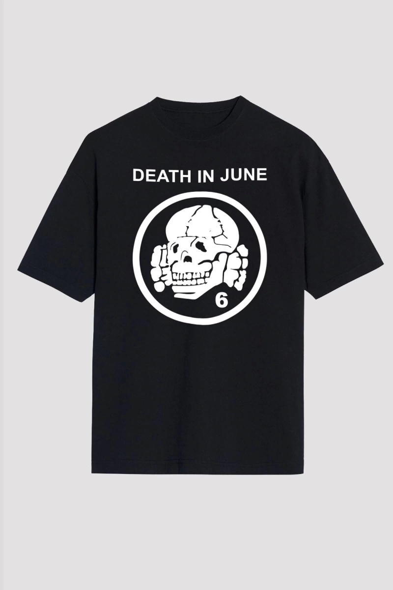 Death In June Siyah Unisex Oversize Tişört T-shirt