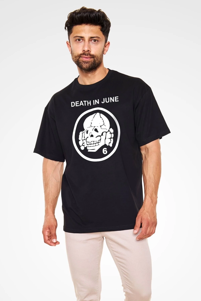 Death In June Siyah Unisex Oversize Tişört T-shirt