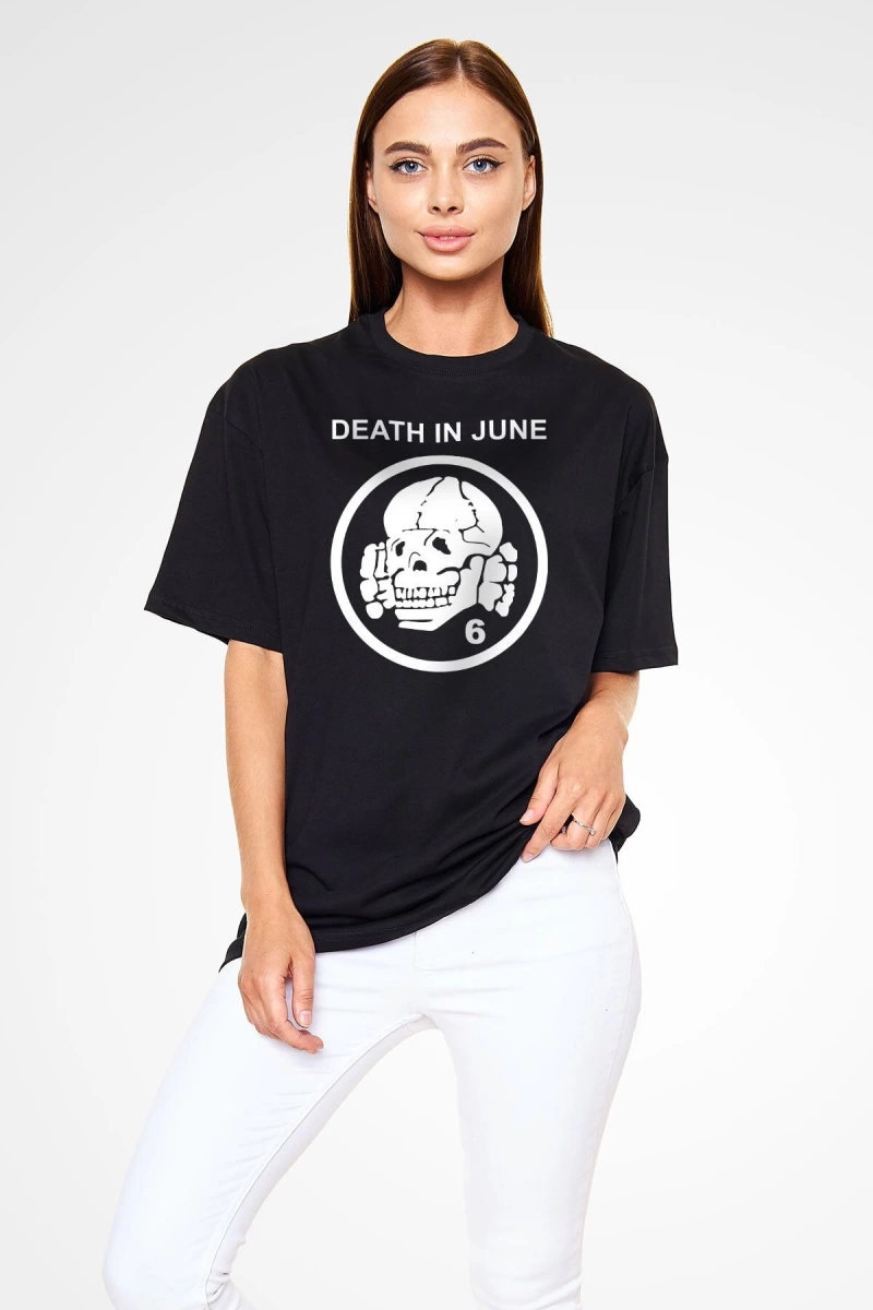 Death In June Siyah Unisex Oversize Tişört T-shirt