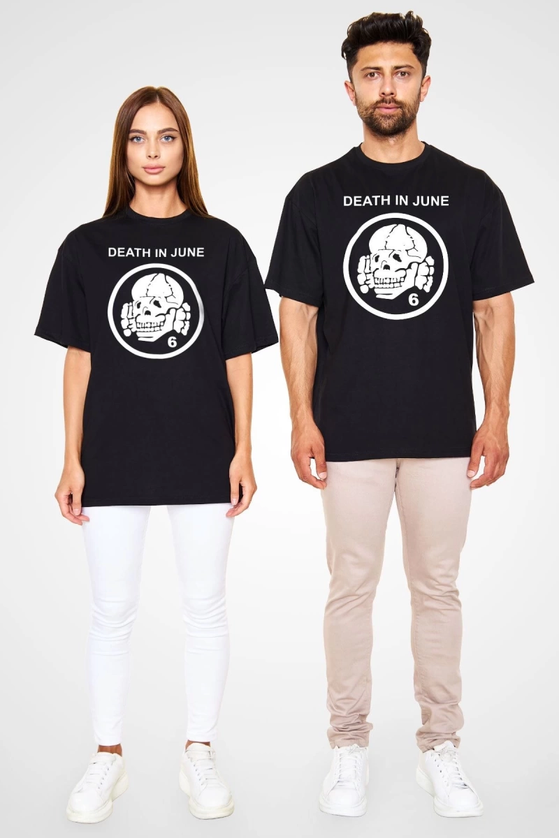 Death In June Siyah Unisex Oversize Tişört T-shirt
